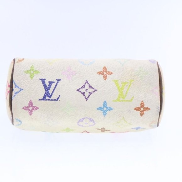 LOUIS VUITTON Monogram Multicolor Mini Speedy Hand Bag White - Picture 3 of 16